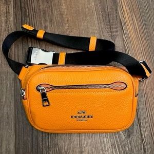 COACH UNISEX Mini Belt Bag in Silver/Mandarin Orange